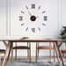 Frameless Wall Clock Living Room Bedroom Clock DIY Silent Art Wall Clock Creative Hole-Free Decorative Wall Sticker Clock Roman Scale Dials_maomaolike.com