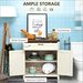 Modern Farmhouse Sideboard With Storage, Buffet Cabinet With 2 Barn Doors And Drawer_maomaolike.com