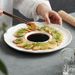 Cabbage-Shaped Ceramic White Light Luxury Western Dining Flat Dish Plate High-End Hotel Table Setting Tableware_maomaolike.com