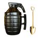 Grenade Mug Personalized Military Grenade Cup Bomb Ceramic Coffee Cup For Boyfriend-Black With Golden Shovel_maomaolike.com