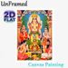 Hindu Vishnu Worship Painting Poster, Vibrant Traditional Religious Ritual Scene Poster, Devotional Decor Piece Suitable For Home Puja Room, Spiritual_maomaolike.com