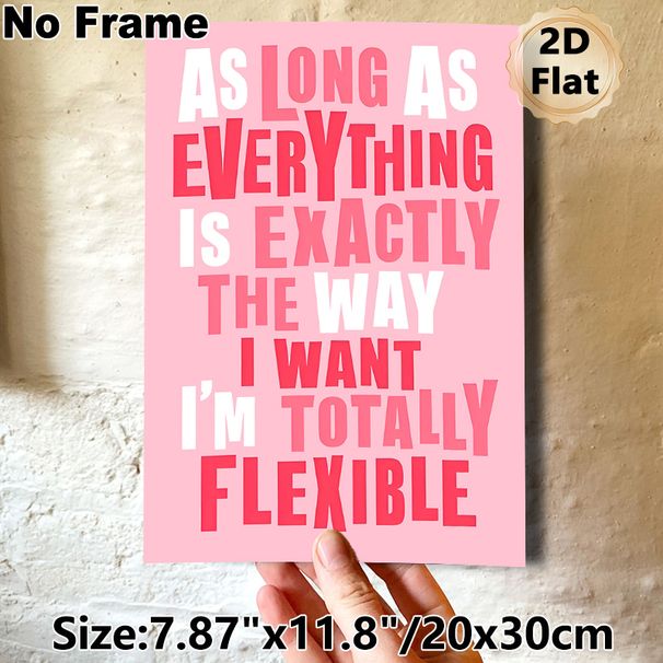 Humorous Slogan Painting Poster, Pastel Pink Typographic Poster, Witty Relatable Quote Decor Ideal For Home Office, Living Room And Bedroom_maomaolike.com