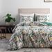 Home Furniture Retro Floral Brushed Print Quilt Set Three Piece_maomaolike.com