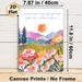 Floral Mountain Landscape Painting Poster, Vibrant Impressionist-style Poster, Colorful Wildflowers, Rolling Hills & Sun Design With Soft Artistic_maomaolike.com