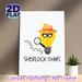 Sherlock Ohms Detective Lightbulb Painting Poster, Whimsical Cartoon Style Poster, Fun Electrical Pun Decor Ideal For Home Office, Living Room_maomaolike.com