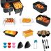 Home Furniture Air Fryer Accessories Set Oil Paper Single Rectangular Double Pot Grill Metal Round Bowl_maomaolike.com
