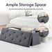 Folding Storage Ottoman Bench, Ottoman Foot Rest, End Of Bed Bench, Storage Chest, With Flipping Lid, For Living Room, Bedroom, Entryway, 47 Inches, Gray_maomaolike.com