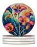 Colorful Calla Lilies Large Sandstone Coasters Pack Of 4 Absorbent Round Coasters Decor Gifts For Men Or Women, 4 In, Multicolor_maomaolike.com
