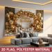 Happy Birthday Party Banner - 2D Flat Polyester Backdrop With Golden White Balloons, Big Bow, Wall Hanging Photo Props, Party Decor_maomaolike.com