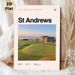 St Andrews Golf Course Painting Poster, Serene Coastal Golf Course Scene Poster, Showcases Iconic Historic Golf Course Details, Ideal For Home Walls_maomaolike.com