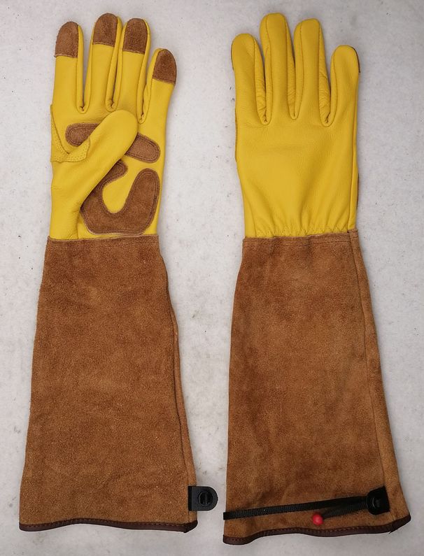 Unisex Green riding long garden gardening gloves cowhide wear-resistant beekeeping anti-shock anti-stab anti-cutting anti-hot_maomaolike.com