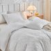 Flower Bohemian Quilt Duvet Cover Three Piece Bedding Set_maomaolike.com