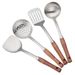 4PCS Wooden Handle Stainless Steel Cookware Set Kitchen Cooking Utensils Set_maomaolike.com