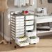 Rolling Storage Cart 15-Drawer Trolley With Chrome Plated Metal Frame_maomaolike.com
