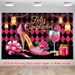 Purple High Heels Birthday Party Banner - 2D Flat Polyester Backdrop, Wall Hanging Photo Props, Party Decor_maomaolike.com