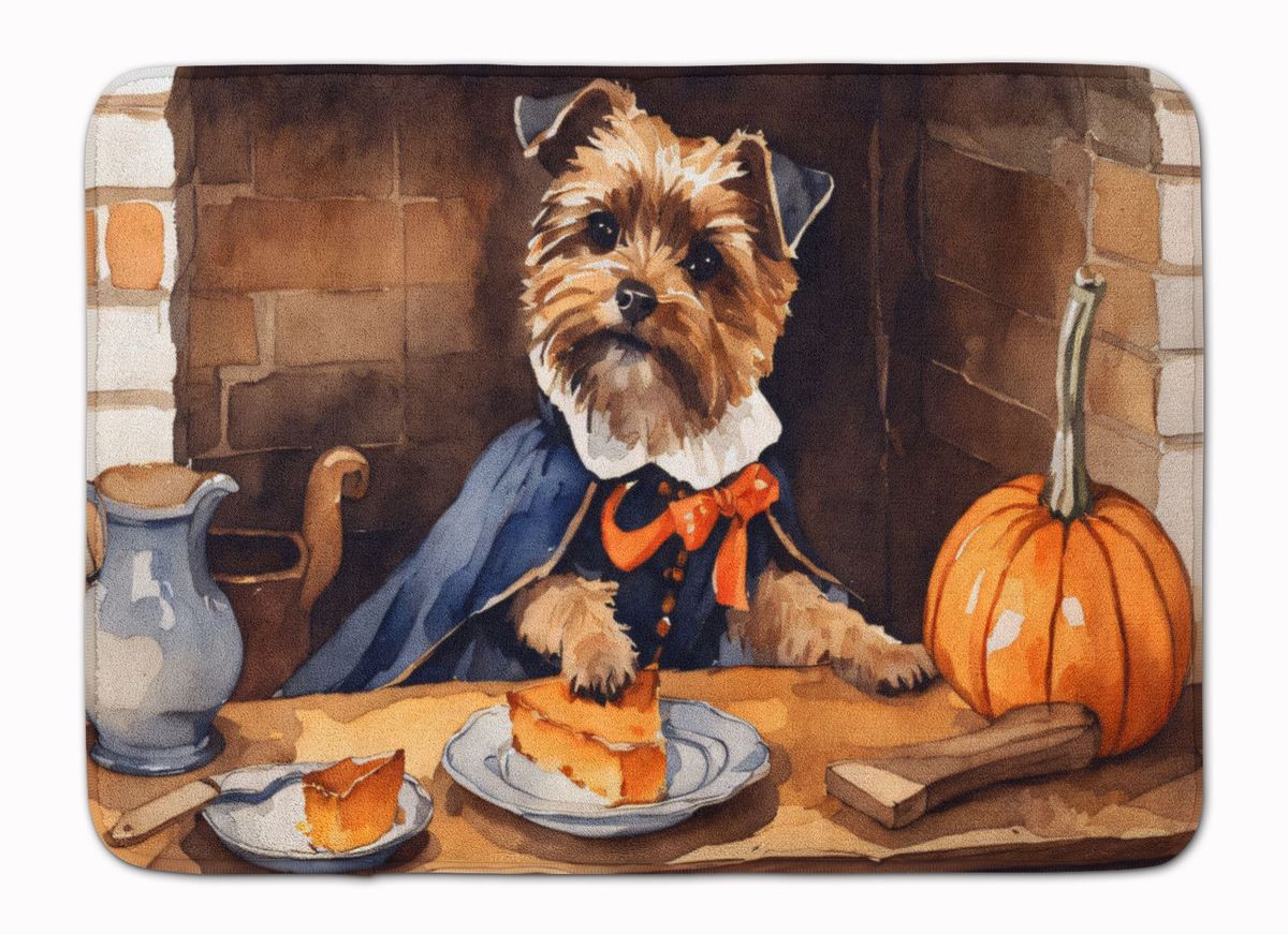 Border Terrier Fall Kitchen Pumpkins Memory Foam Kitchen Mat Machine Washable Anti-Fatigue Mat Cushion Comfort Bath Mat Or Kitchen Rug_maomaolike.com