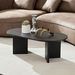 39.37 Inch Modern Coffee Table,MDF Oval Coffee Table For Living Room,Small Coffee Table With Sturdy Pedestal For Apartment,Bedroom_maomaolike.com