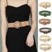 HOT Adjustable Buckle Waist Women Elastic Plastic Weave Braided Belt Wholesale_maomaolike.com