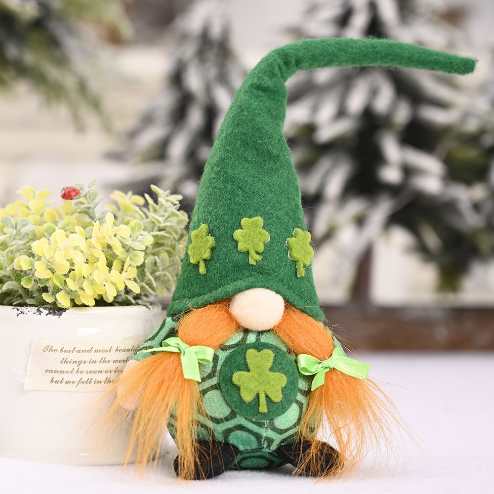 Party Diy Decorations St. Patrick's Day Decorations Irish Festival Decorations Small Figurines Standing Green Leaf Dwarf Ornaments_maomaolike.com