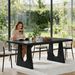 Wood Dining Table, 70" Rectangular Kitchen Table For 6-8 People_maomaolike.com