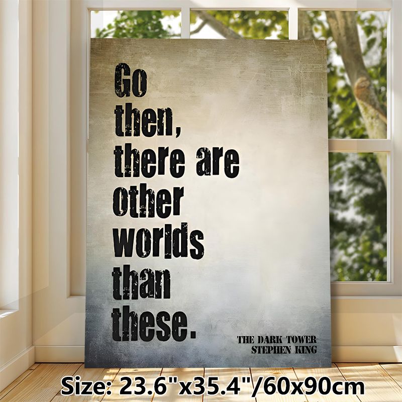 "Other Worlds" Fantasy Quote Painting Poster, Vintage Textured Typography Poster, Thought-provoking Literary Decor Suitable For Home Office, Living_maomaolike.com