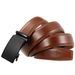 HOT 3.5cm Width HIgh Quality Second Layer Cow Leather Belt For Men Business Metal Automatic Buckle Ratchet Black Brown_maomaolike.com
