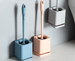 Household Plastic Long Handle No Drilling Wall-Mounted Floor-Standing With Base Toilet Brush Cleaning Set_maomaolike.com
