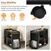 Mobile End Table With Lockable Wheels, Narrow Coffee Table With 5mm Thick Fluted Tempered Glass, Modern Nightstand With Golden Round Rod, Living Room, 31.5''W X11.8''D X 23.1''H_maomaolike.com