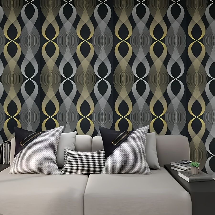 3D Self-Adhesive For Living Room And Bedroom Decoration, TV Geometric Circle Waterproof Wallpaper_maomaolike.com