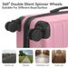 Luggage Sets ABS Hardshell 3pcs Luggage, Lightweight Durable Suitcase Sets Spinner Wheels Suitcase With TSA Lock 20''24''28'' Available(Pink)_maomaolike.com