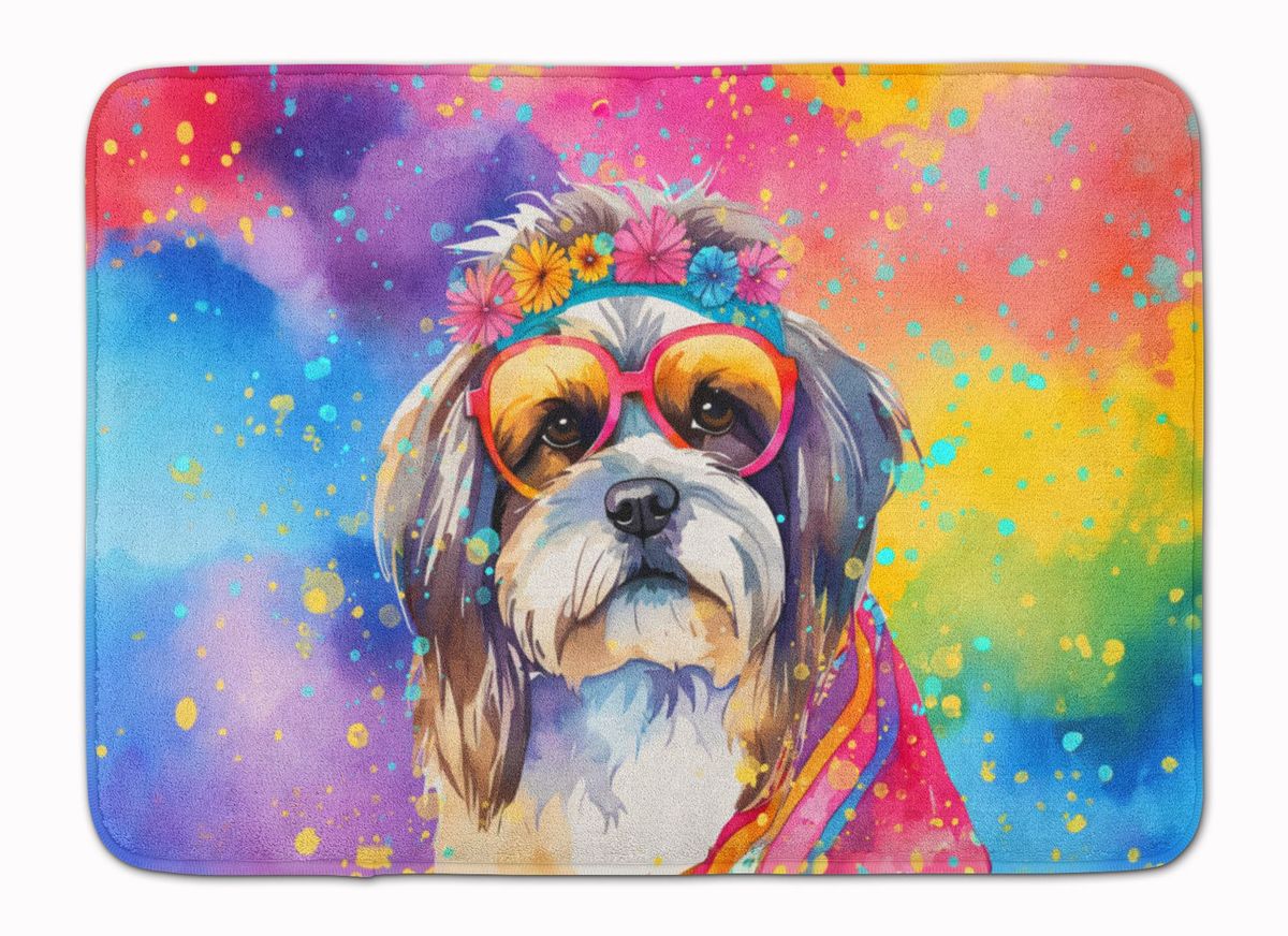 Shih Tzu Hippie Dawg Memory Foam Kitchen Mat Machine Washable Anti-Fatigue Mat Cushion Comfort Bath Mat Or Kitchen Rug_maomaolike.com