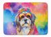 Shih Tzu Hippie Dawg Memory Foam Kitchen Mat Machine Washable Anti-Fatigue Mat Cushion Comfort Bath Mat Or Kitchen Rug_maomaolike.com