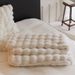 Winter Cream Style 3D Rex Rabbit Fur Sofa Decoration Leisure Bedroom Plush Blanket_maomaolike.com
