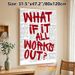 Inspirational "What If It All Works Out?" Painting Poster, Bold Red Typographic Vintage Newspaper Style Poster, Motivational Wall Decor Ideal For Home_maomaolike.com