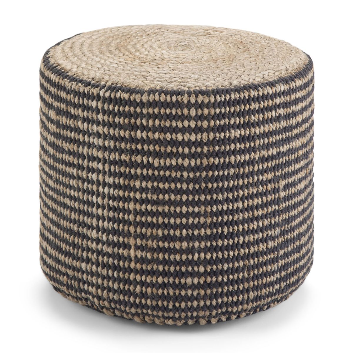 Larissa Round Braided Pouf - Natural - Stylish And Functional Home Accent_maomaolike.com