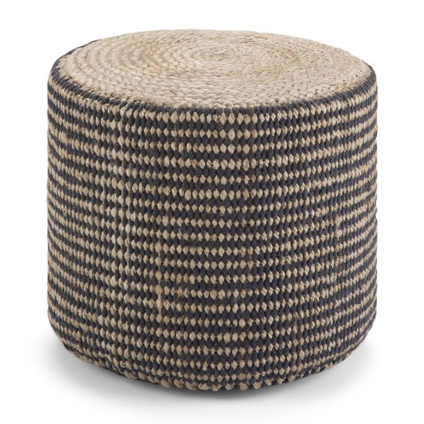 Larissa Round Braided Pouf - Natural - Stylish And Functional Home Accent_maomaolike.com