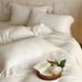 French Style Soft Cotton Linen Four-Piece Set Simple Jacquard Duvet Cover Lace Edge Skin-Friendly Breathable Dry 1.8m Bedding_maomaolike.com