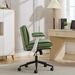 Cross Legged Chair With Flip-Up Armrests Leather, Cross Legged Office Chair On Wheels, Comfy Swivel Chair With Wide Seat For Home Office, Vanity, Ergonomic Desk Chair Adjustable, Green_maomaolike.com