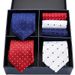 Unisex Four-palace gift box tie square scarf set three-piece business tie men's group_maomaolike.com