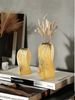 1PC Ceramic Twist Plated Silver Vase Suitable For Bedroom, Balcony, Powder Room, Bedroom, Desk And Other Home Decor Vase Ornaments_maomaolike.com