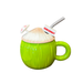 Coconut Shaped Mug With Cute Lid, Straw Water Cup, Birthday Gift Cup, Couple's High-value Milk Breakfast Cup_maomaolike.com
