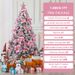 6FT/7FT Snow Flocked Christmas Tree, Artificial Faux-Pine Xmas Tree With Premium PVC Needles, Foldable Metal Stand, Full Hinged Christmas Tree Holiday Décor For Indoor & Outdoor (6FT)_maomaolike.com
