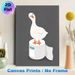 Goose On Toilet Paper Painting Poster, Cute Minimalist Whimsical White Goose Standing On Toilet Roll Poster, Adds Playful Quirky Touch, Ideal For_maomaolike.com