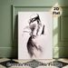 Abstract Female Back Charcoal Sketch Painting Poster, Monochrome Expressive Loose Drawing Poster, Minimalist Artistic Decor For Living Room, Bedroom_maomaolike.com