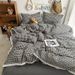 Wholesale INS Japanese Pure All Simple Nordic Style Washed Cotton Lace Trim Plaid Four-Piece Set_maomaolike.com