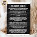 The Seven Tenets Painting Poster, Monochrome Brick Wall Text Poster, Inspirational Guiding Principles Decor Suitable For Home Office, Study Space_maomaolike.com