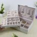 Simple Jewelry Box With Lock, Large-capacity Double-layer Pu Leather Jewelry Storage Box, Stud Earrings, Necklace Storage Box_maomaolike.com