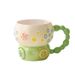Hand-painted Relief Ceramic Breakfast Cup Large Capacity Oatmeal Cup Mug_maomaolike.com