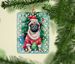 Pug Christmas Porcelain Ornament Christmas Tree Hanging Decorations For Home Christmas Holiday, Rectangle, Gift, Multicolor_maomaolike.com