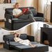 Adult Sleeper Chair Bed, 3-in-1 Convertible Sofa Chair Bed Pull-out Sofa Bed, Convenient Folding Tray Table With USB And Type-C Charging Ports Modern Loveseat For Living Room,DARK-GREY,Fabric_maomaolike.com